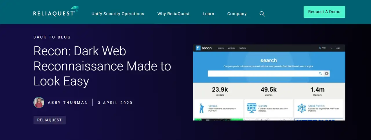 The platform that help users to find various resources hidden in the dark web.