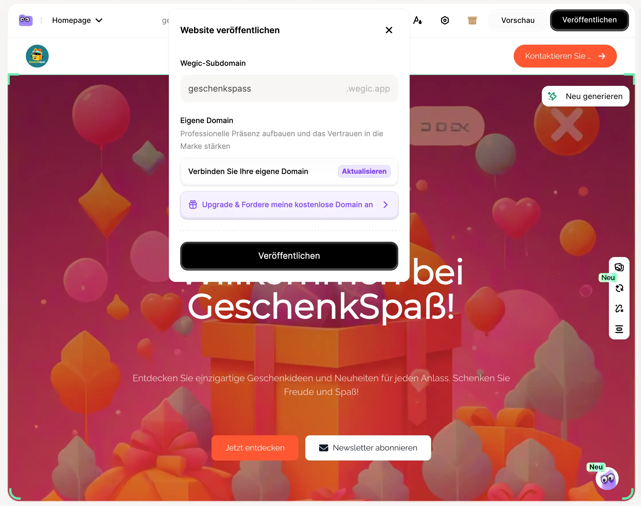 Vorschau anzeigen und veröffentlichen Vorschau anzeigen und veröffentlichen
