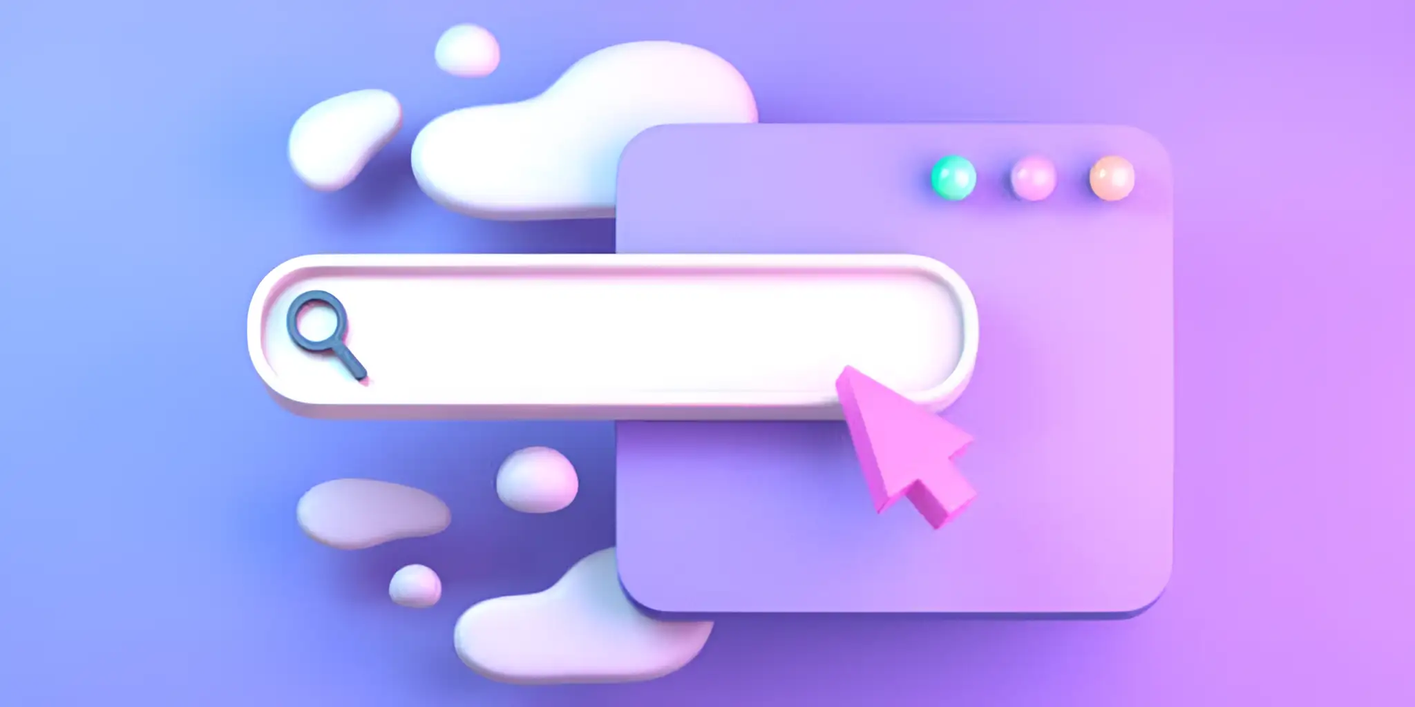 purple mouse is searching for something on the web