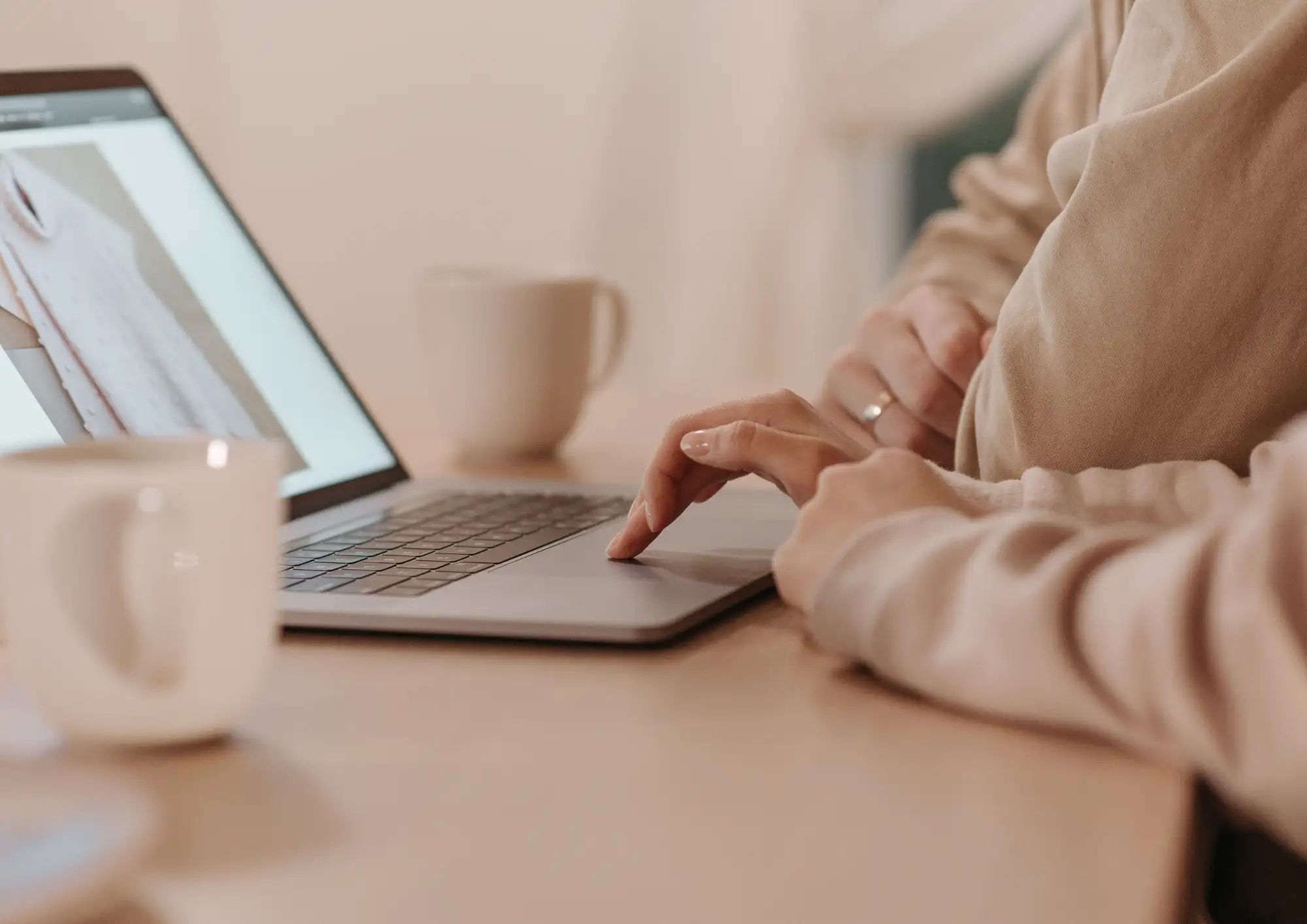people using computer for social media