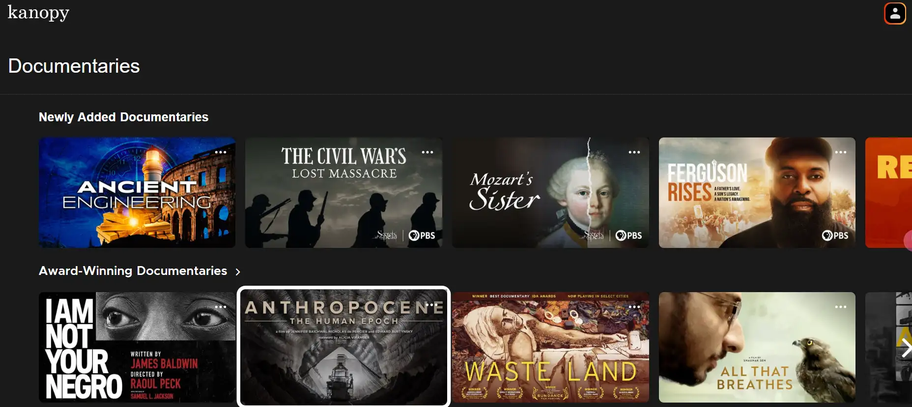 kanopy homepage