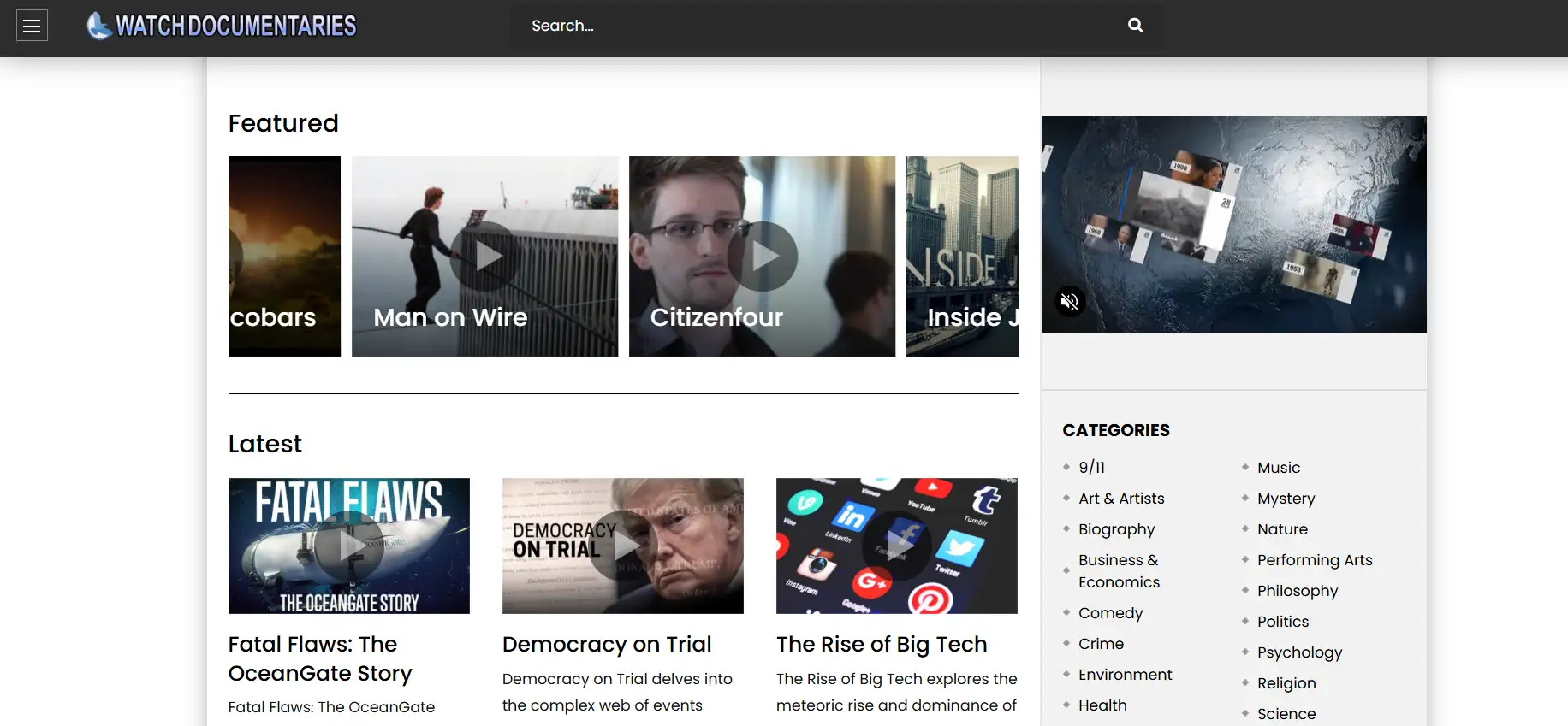 watchdocumentaries homepage