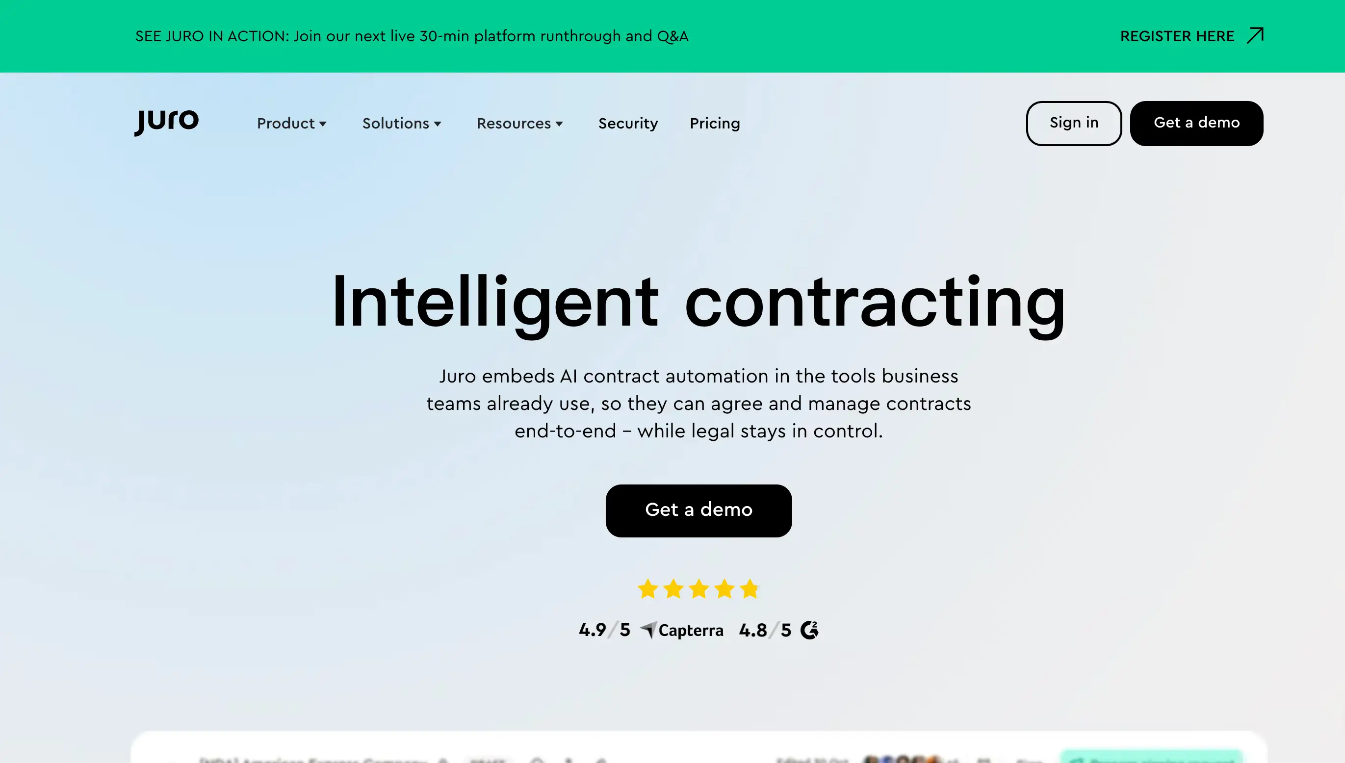 juro e signature homepage