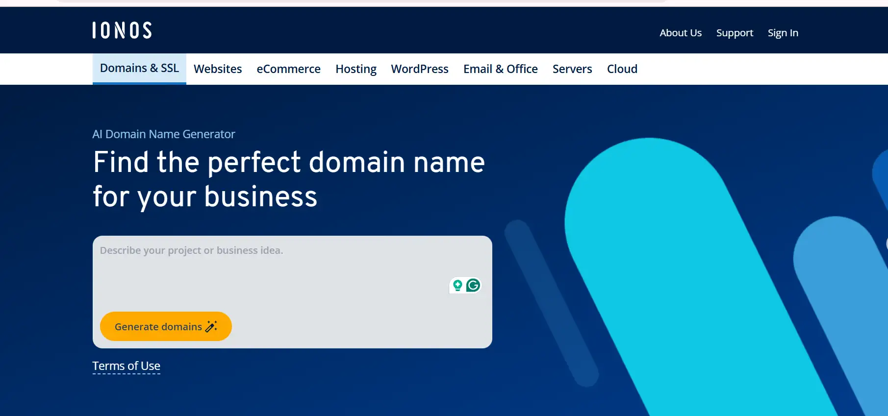 IONOS AI hompage