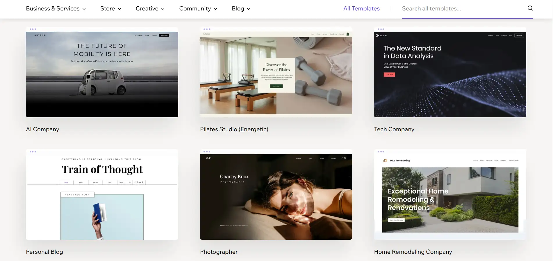 Wix template Wix template