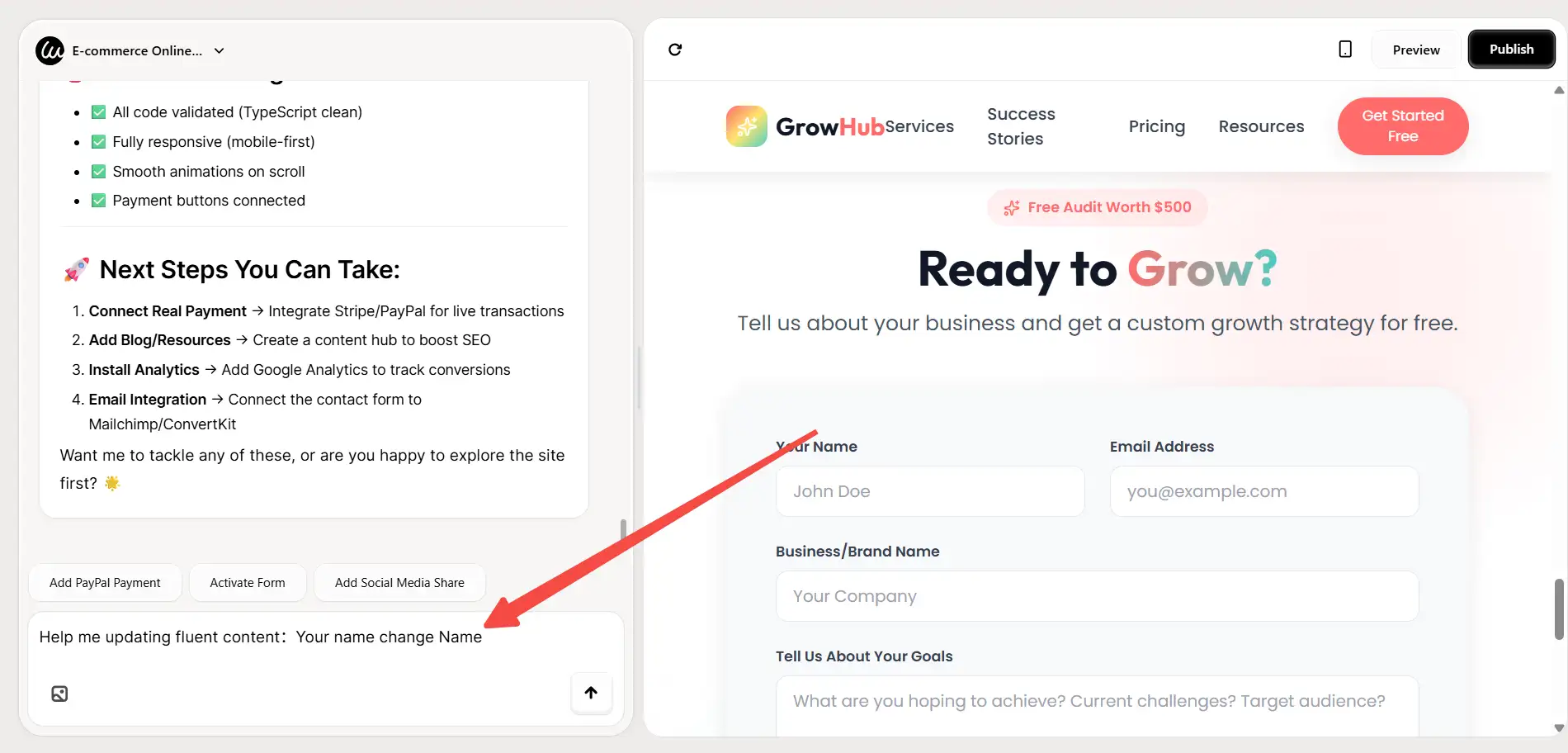 talking to your website talking to your website