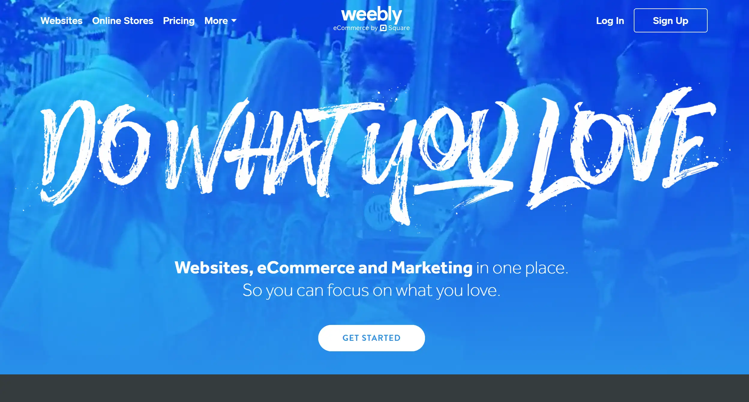 Weebly's homepage