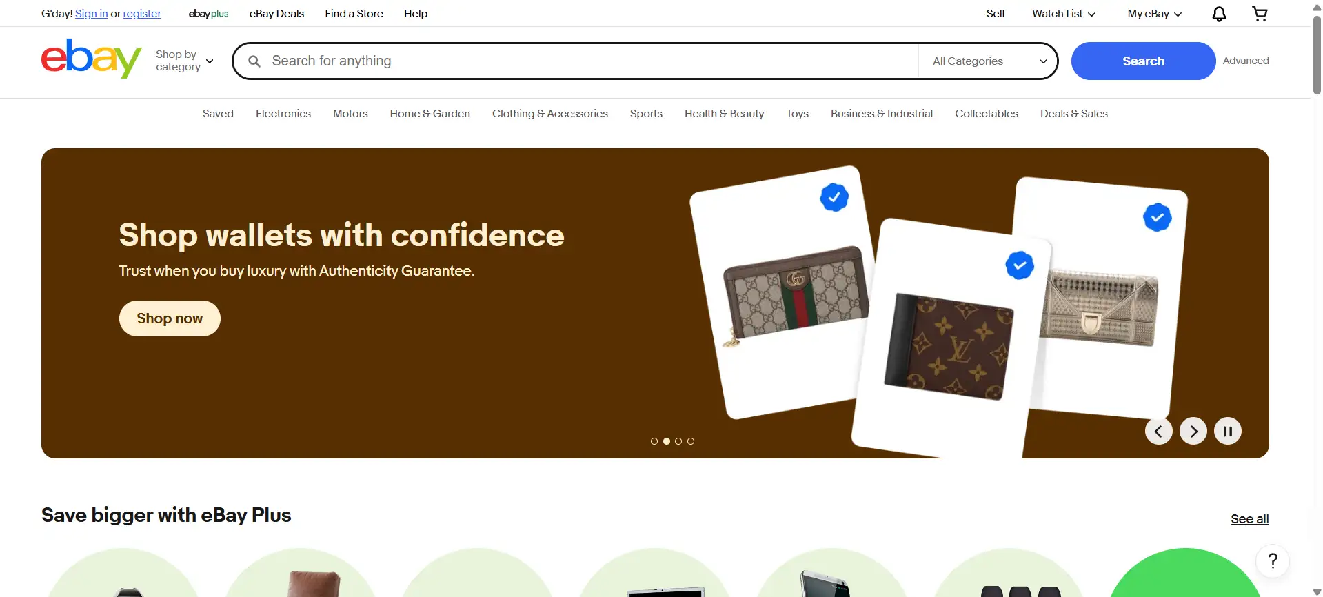 ebay web page