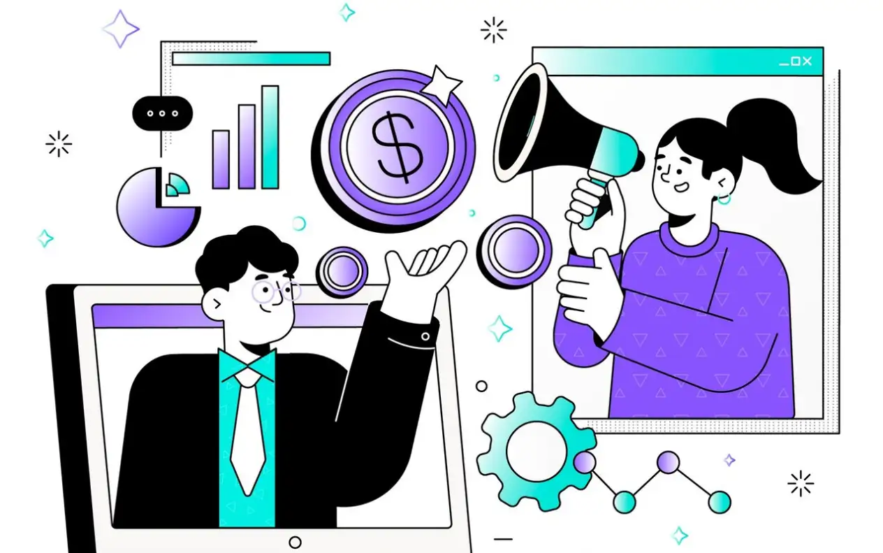 Businessmen conduct affiliate marketing on website