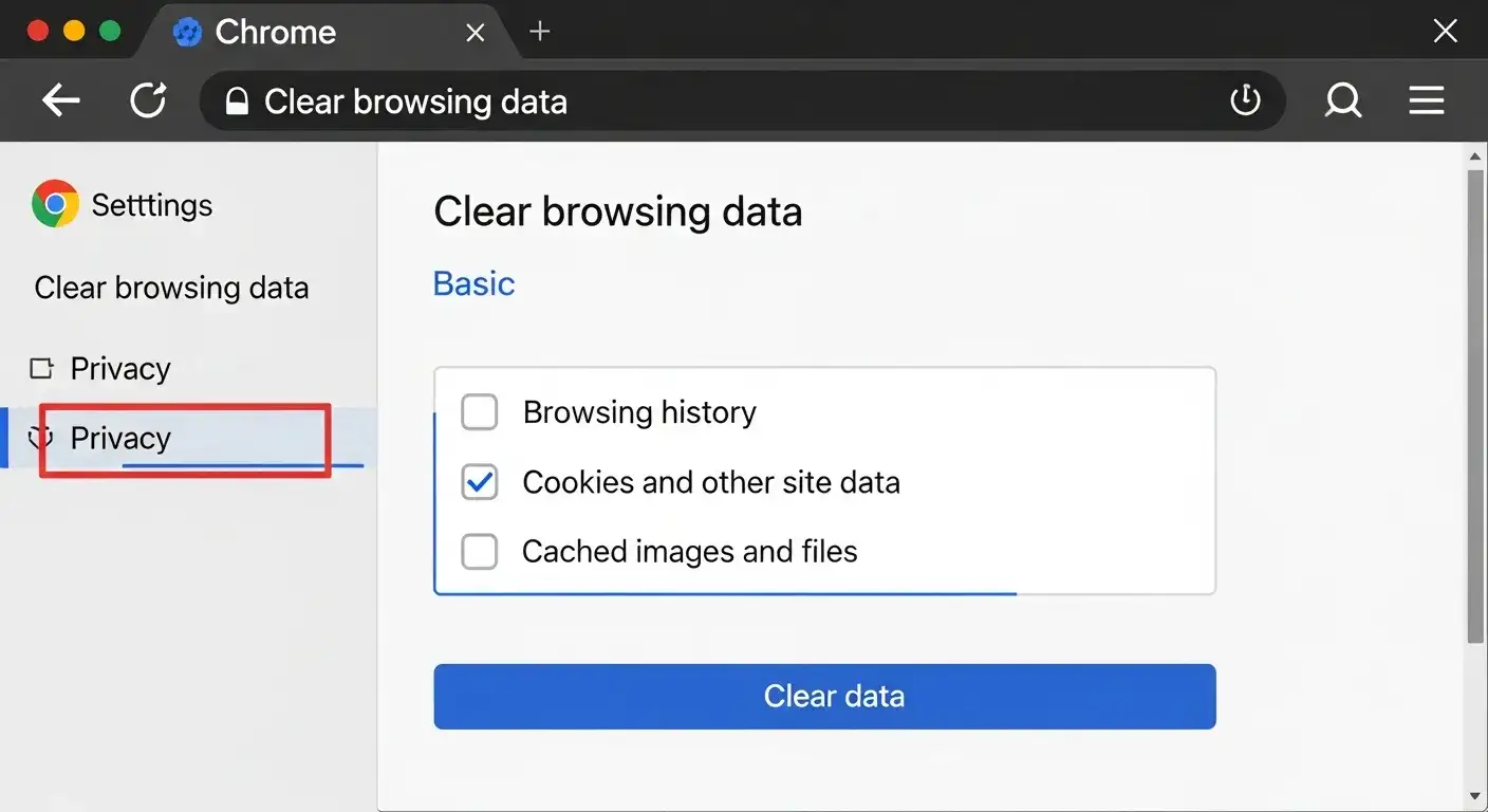 Chrome's cache clearing interface Chrome's cache clearing interface