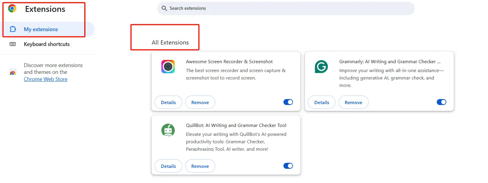 extensions in chrome