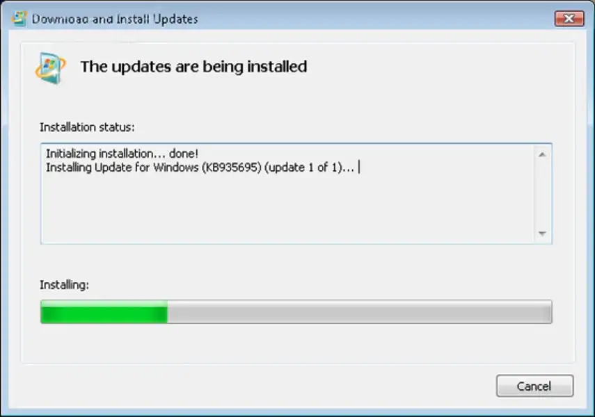windows installer popout window