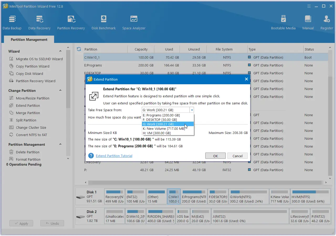 minitool interface