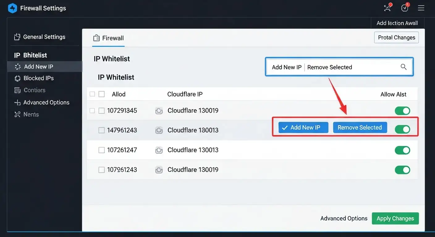 Add Cloudflare's IP ranges to your firewall's allow list Add Cloudflare's IP ranges to your firewall's allow list