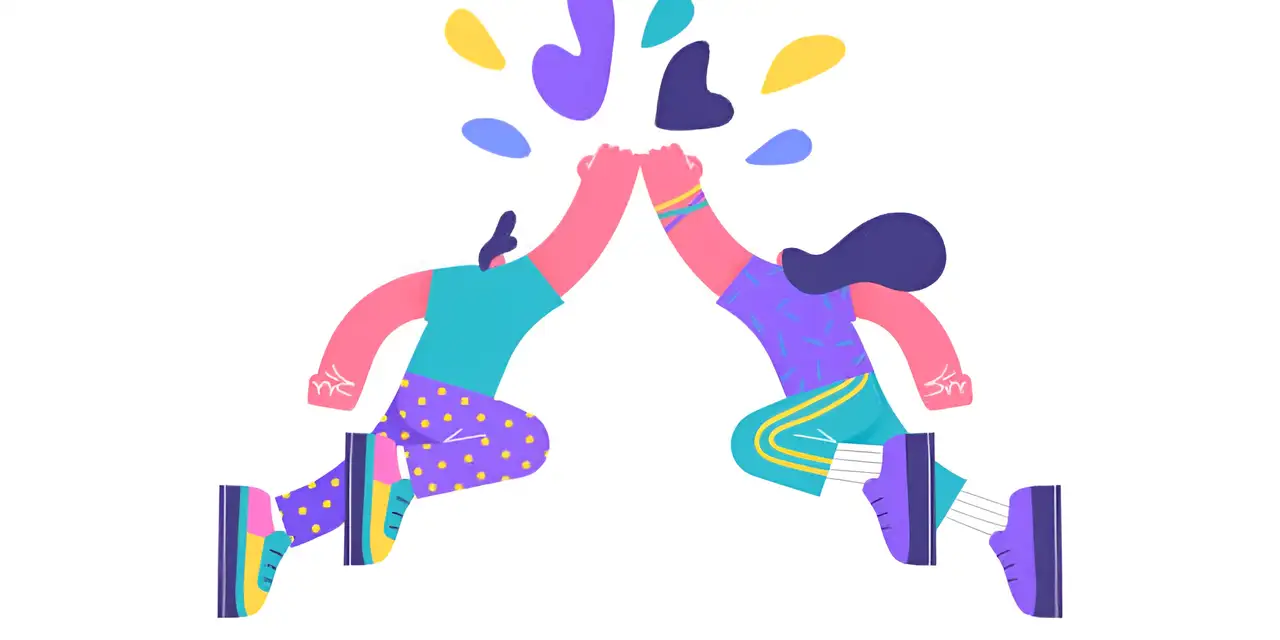 A bunch of animated male and female characters work together