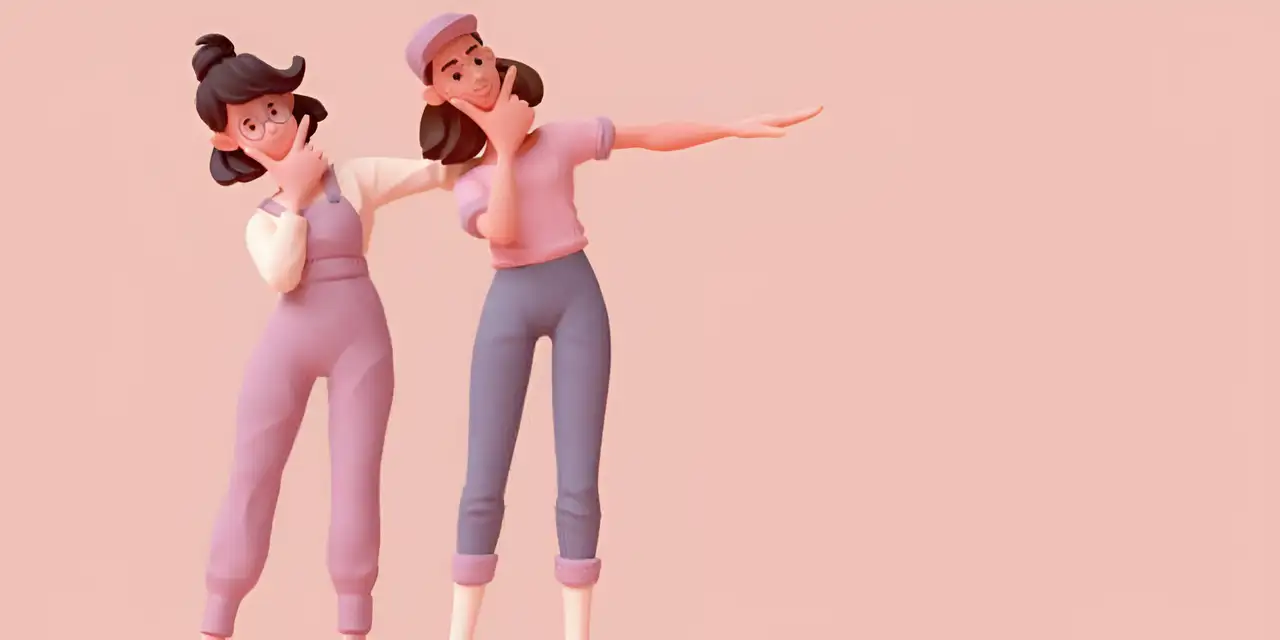 two comedy partners are leaning their bodies to do funny actions