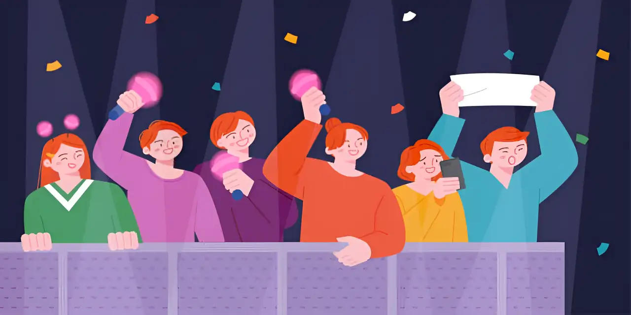 people holding cheering sticks to support their favorite group