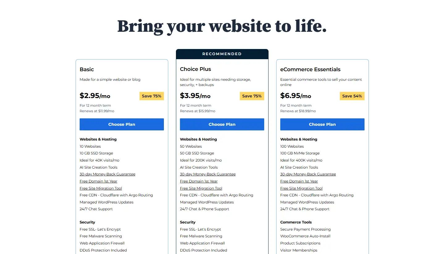 web hosting cost of ipage