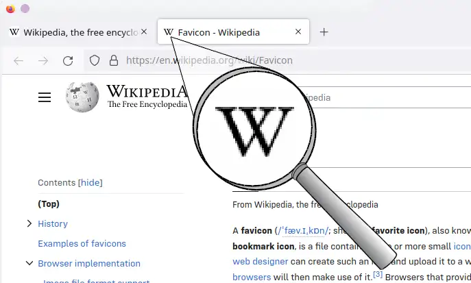 where to find favicon