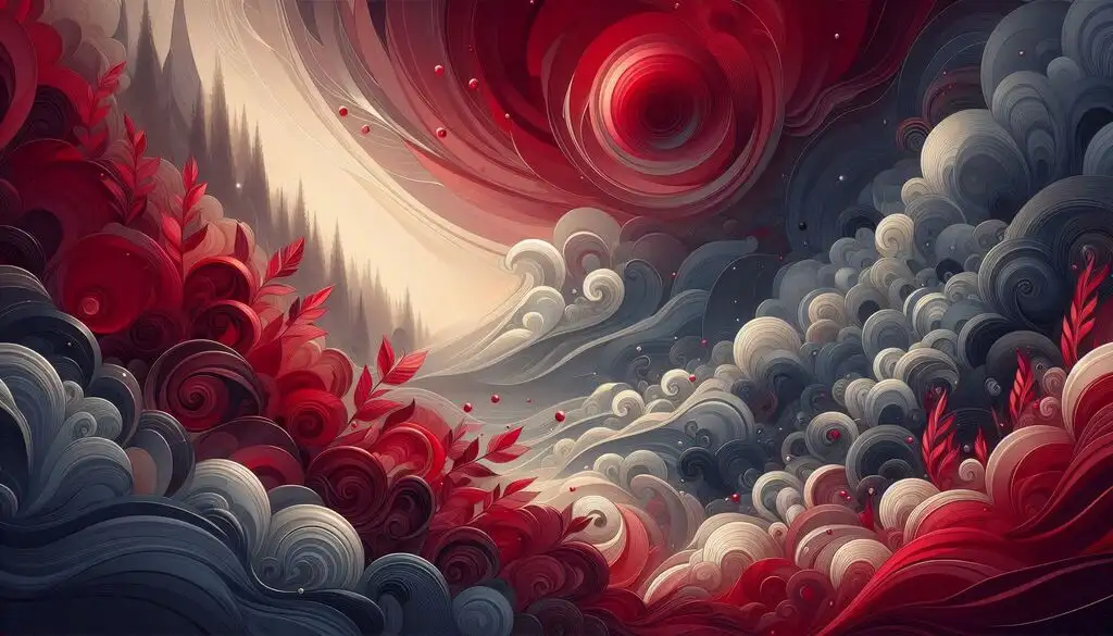 crimson red and cool gray
