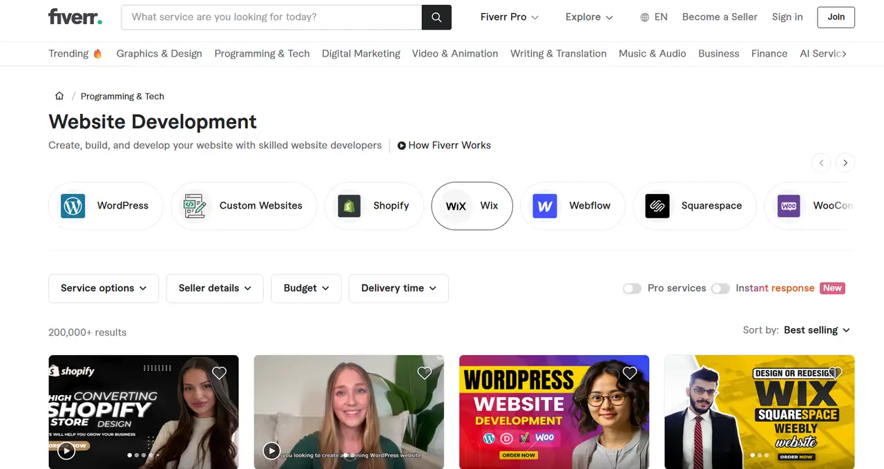 website to find developers