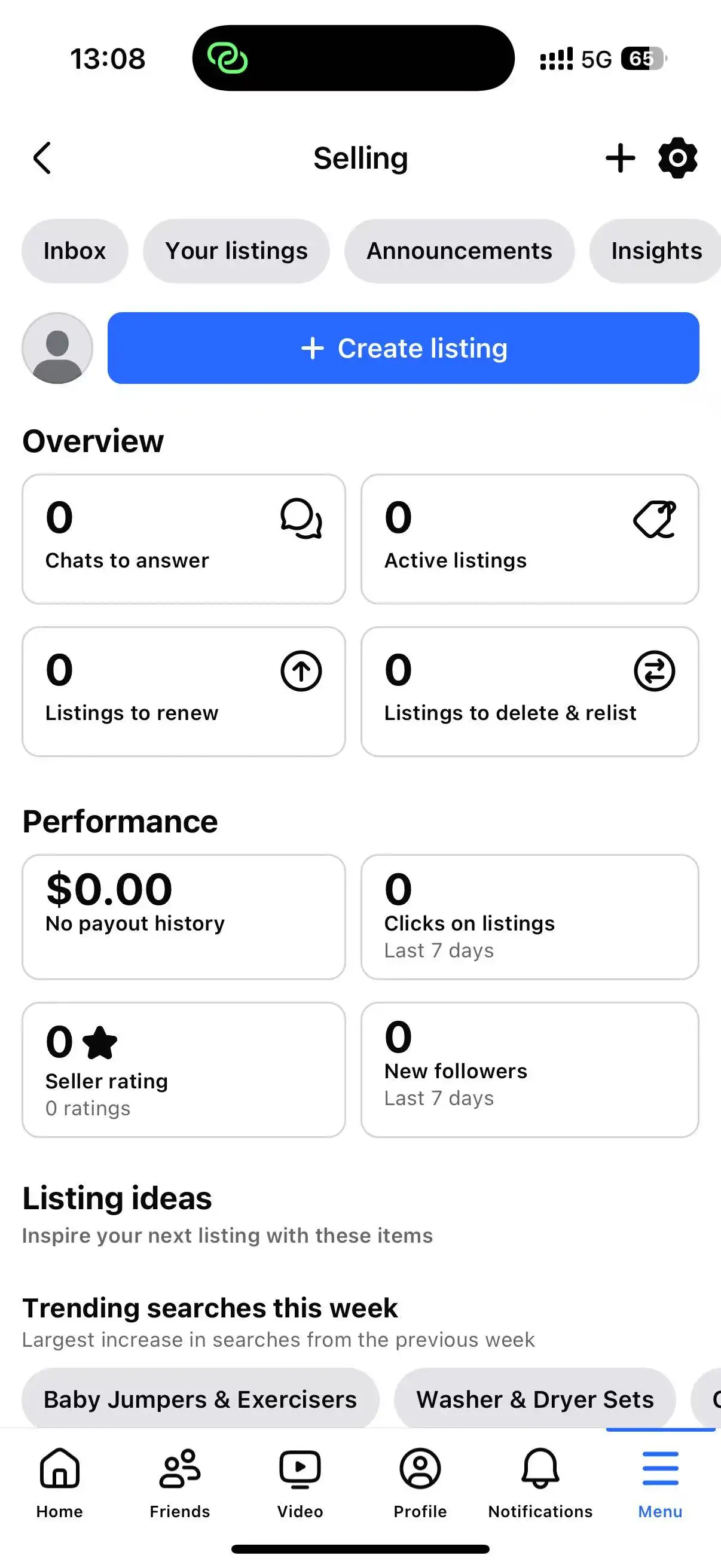 Click on "Marketplace", find "sell"