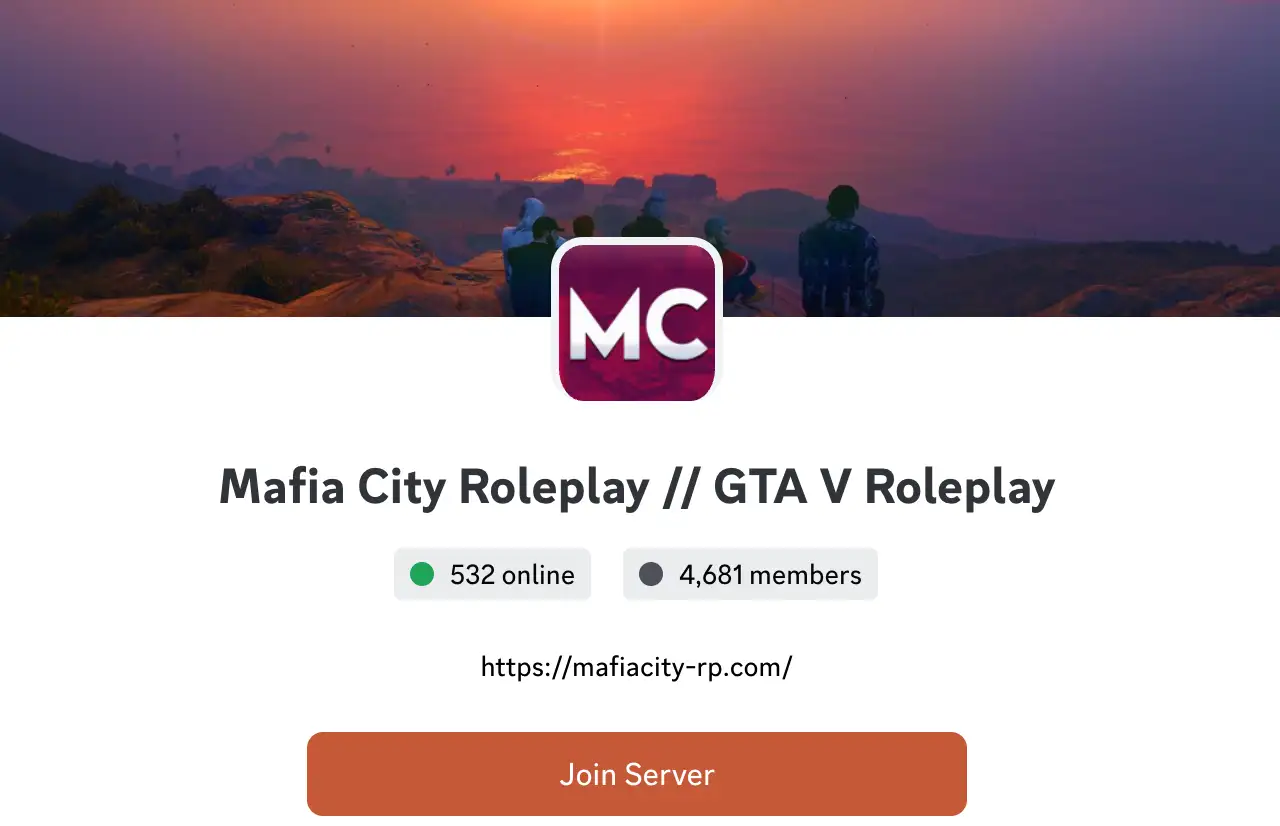 Mafia City RP homepage