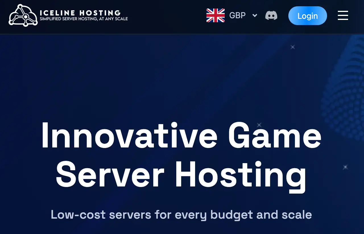 Iceline Hosting homepage