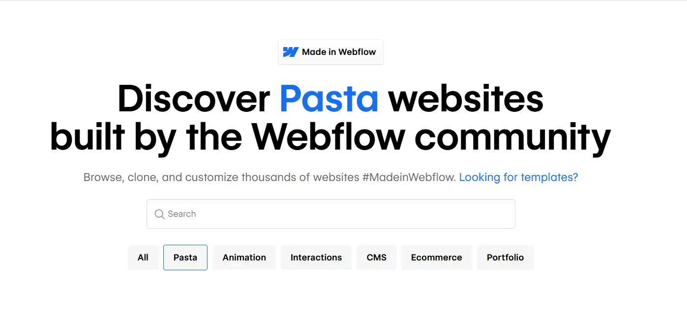 Webflow homepage