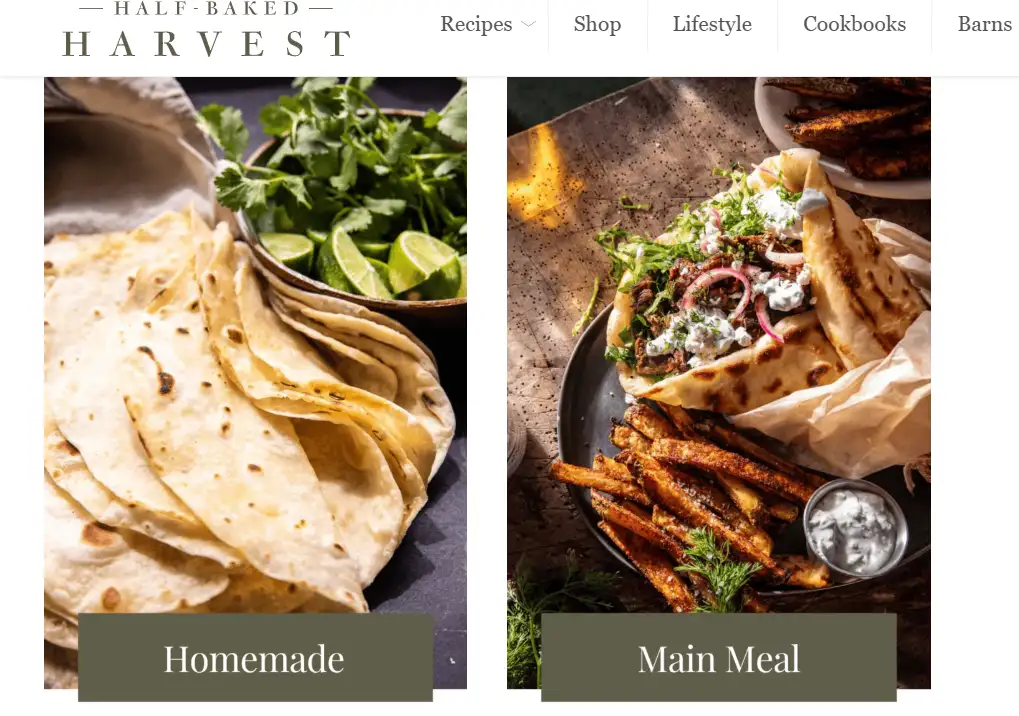 Half Baked Harvest homepage