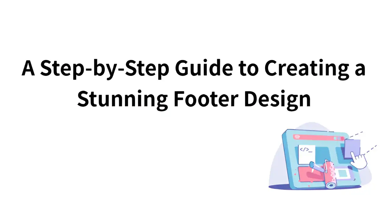 a finger following instructions to design a footer