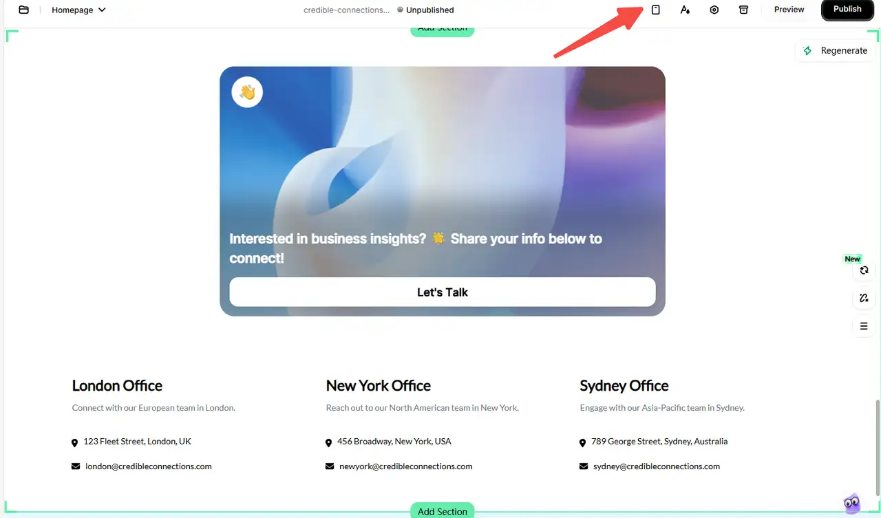 the website footer is visible on phones