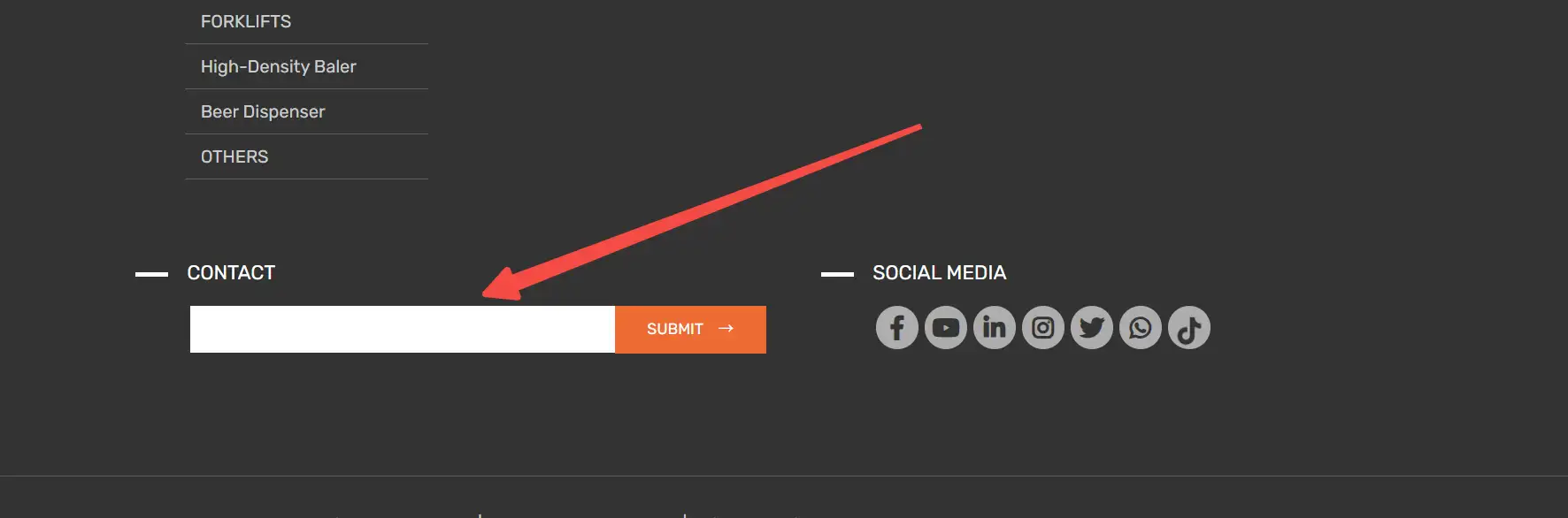 Footer with Search Bar or Navigation Shortcuts
