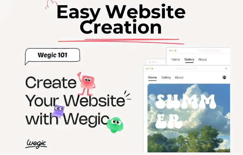 création de site web graphique facile wegic