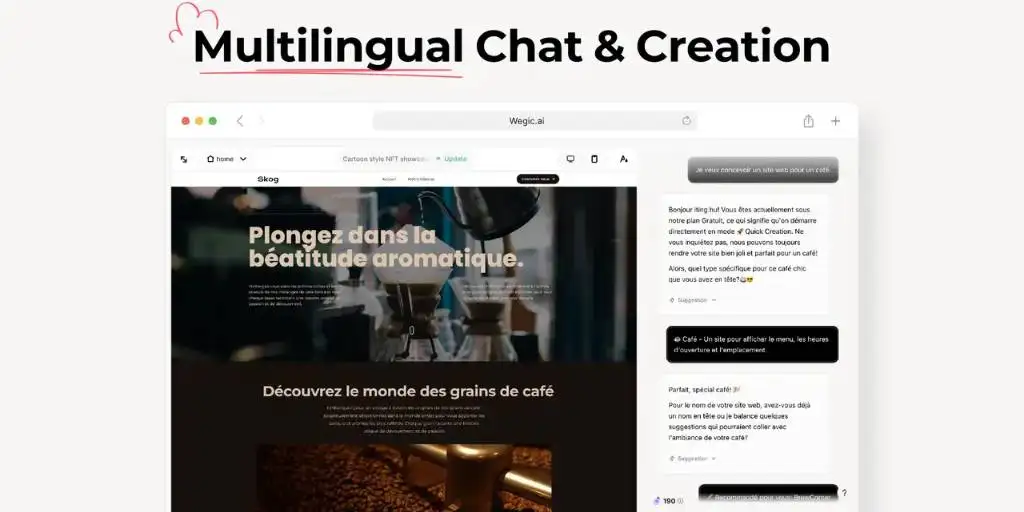 website designs generated by multilingual website builders