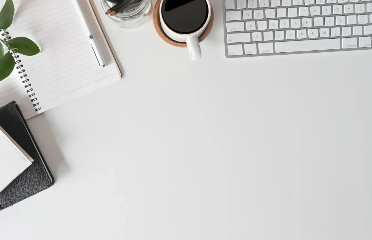 notebook, coffee and keyboard