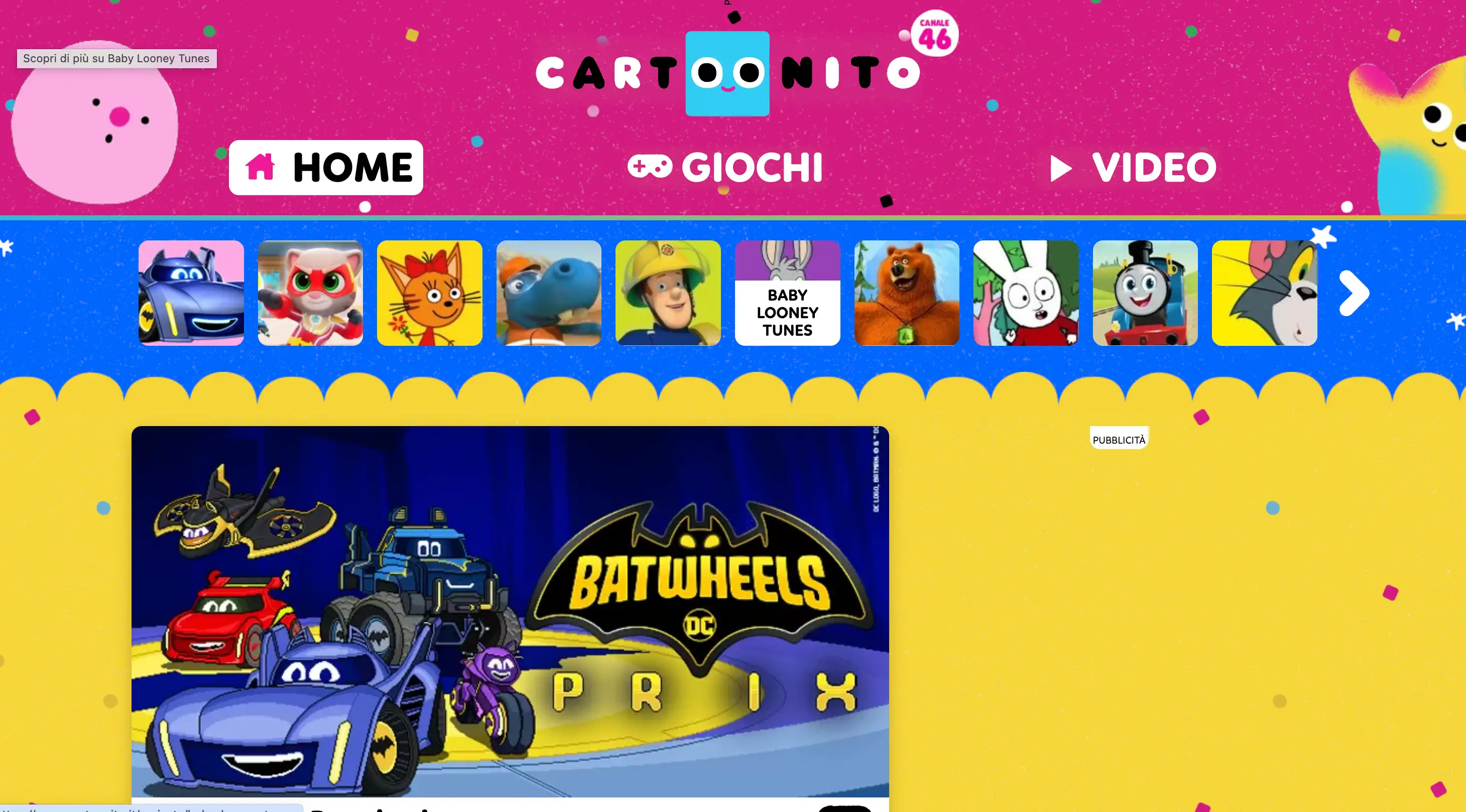 cartoonito homepage