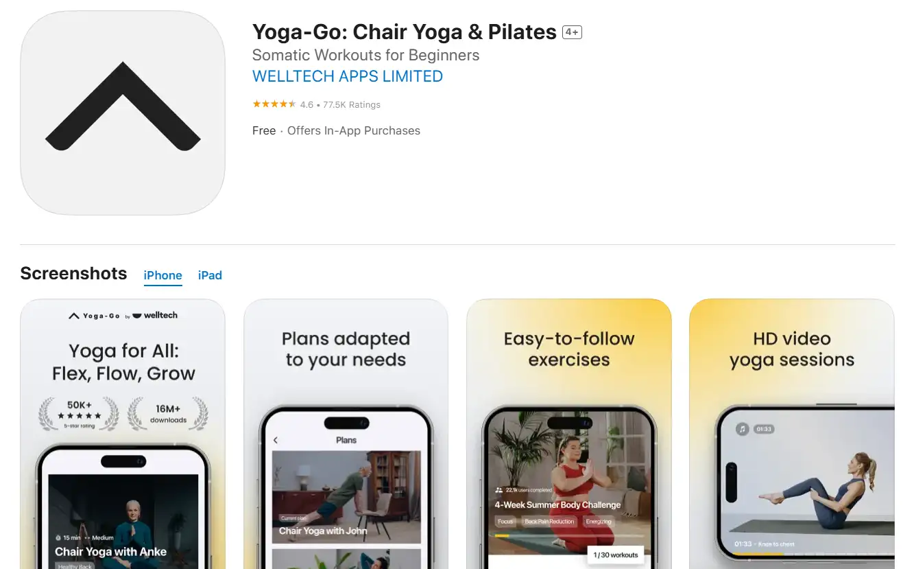 Screenshot of Yoga-Go on the App Store