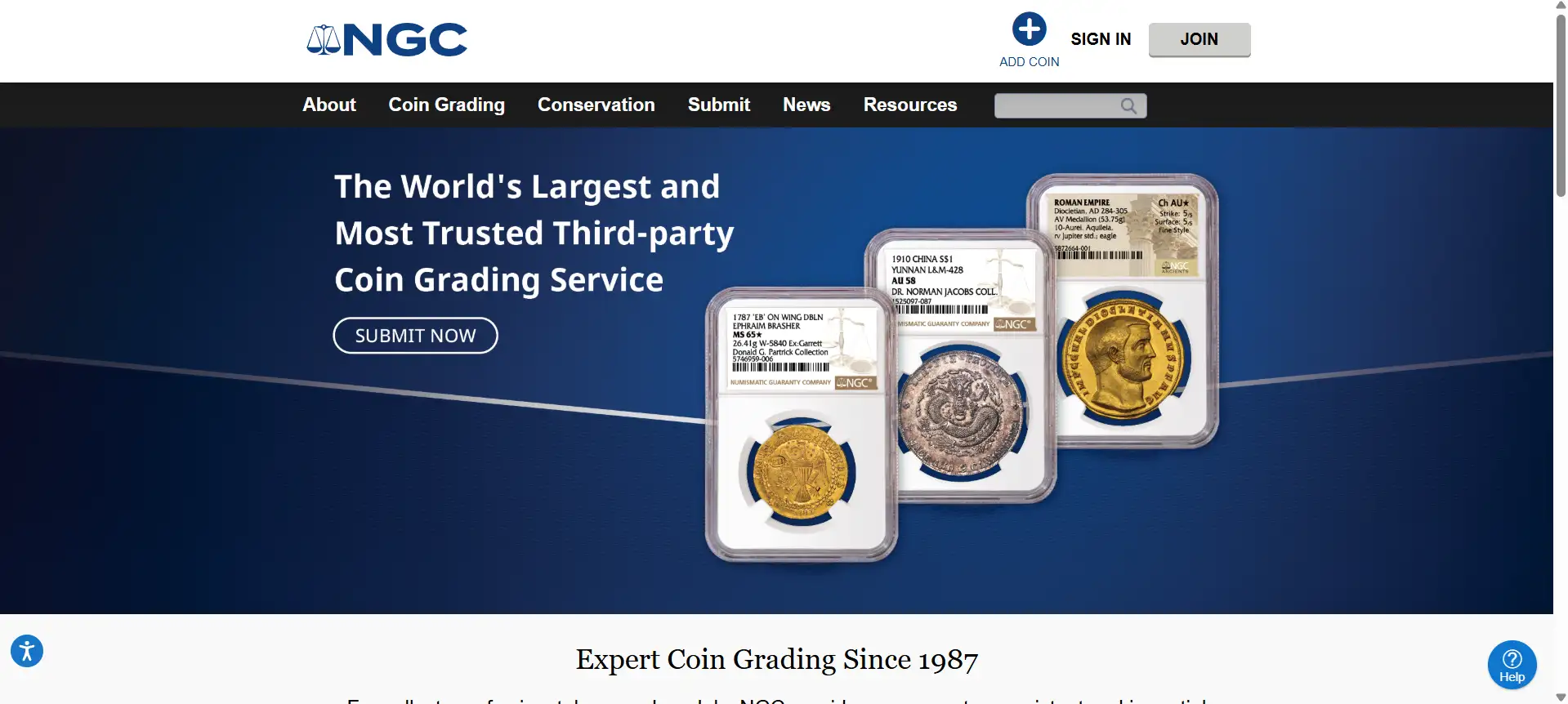ngc coin homepage
