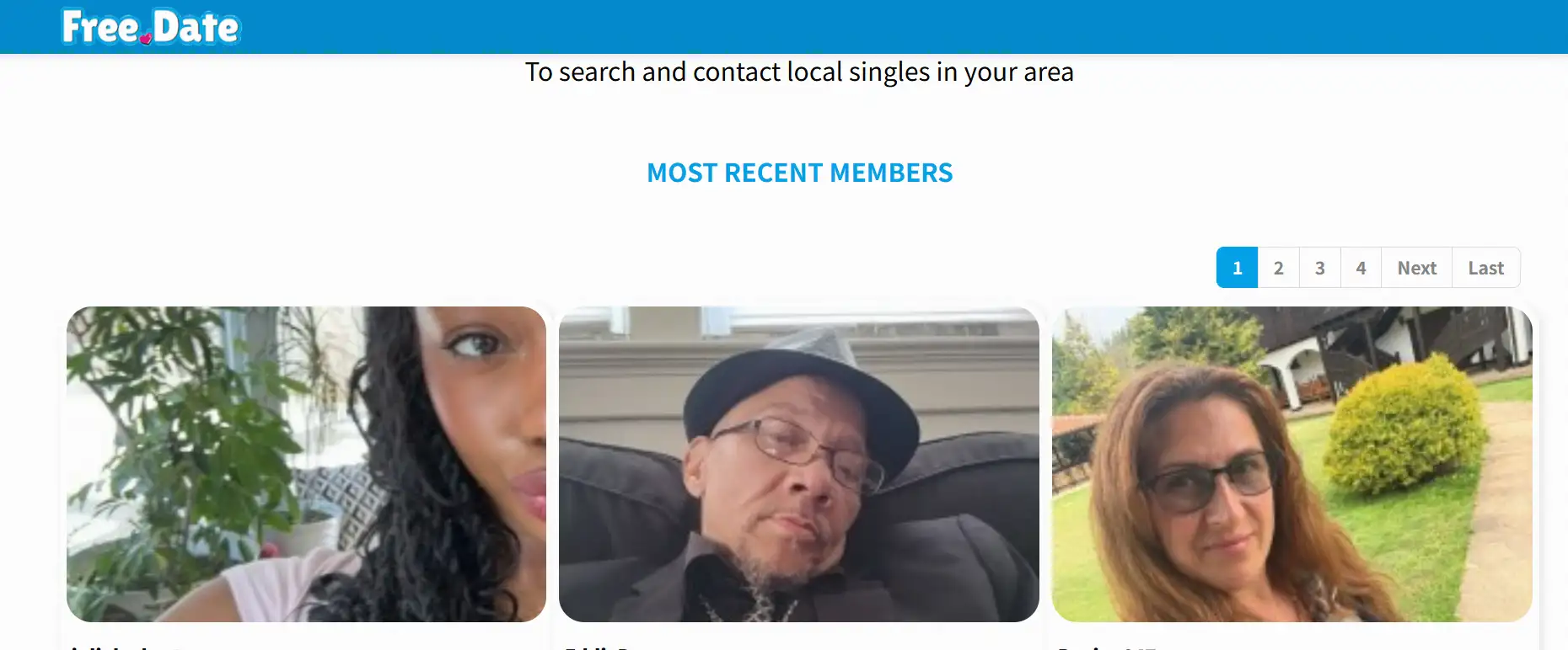 SeniorDate homepage