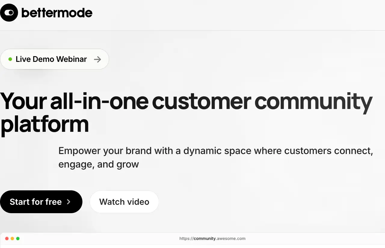 bettermode homepage