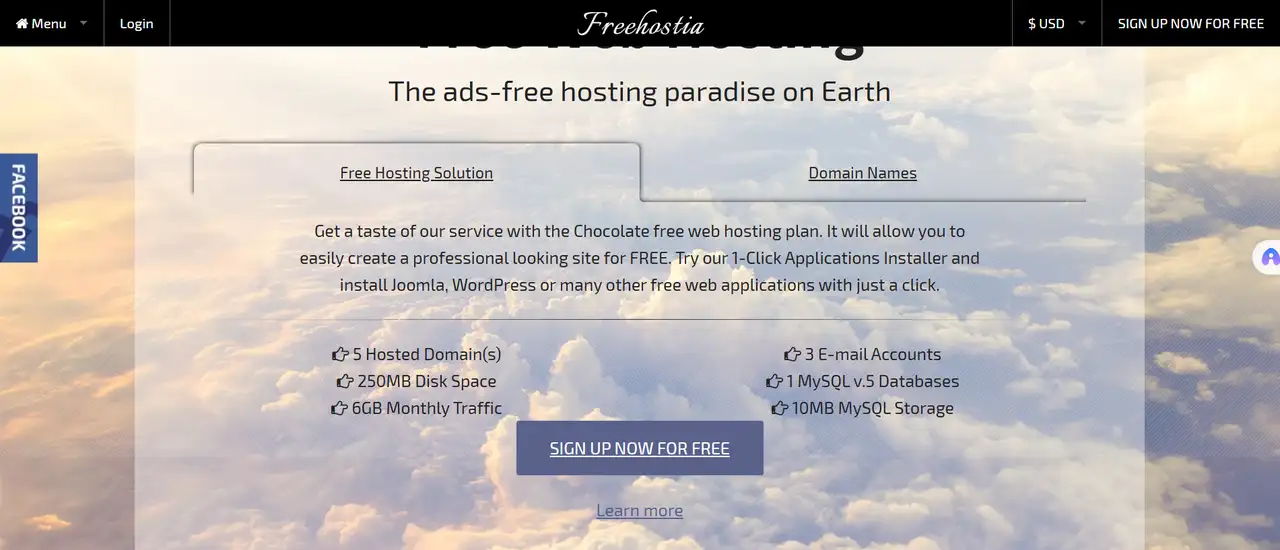 freehostia domain hosting