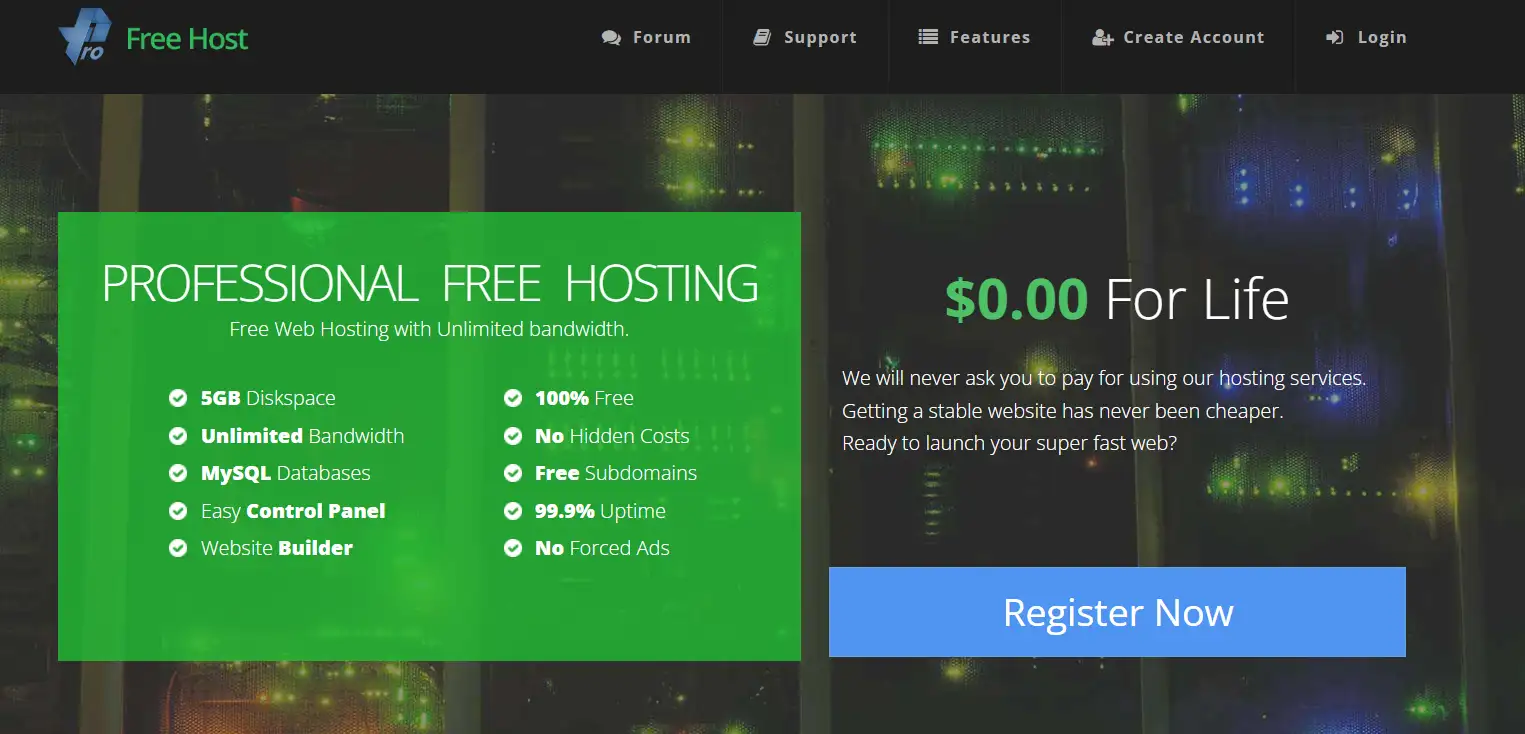 profreehost domain hosting