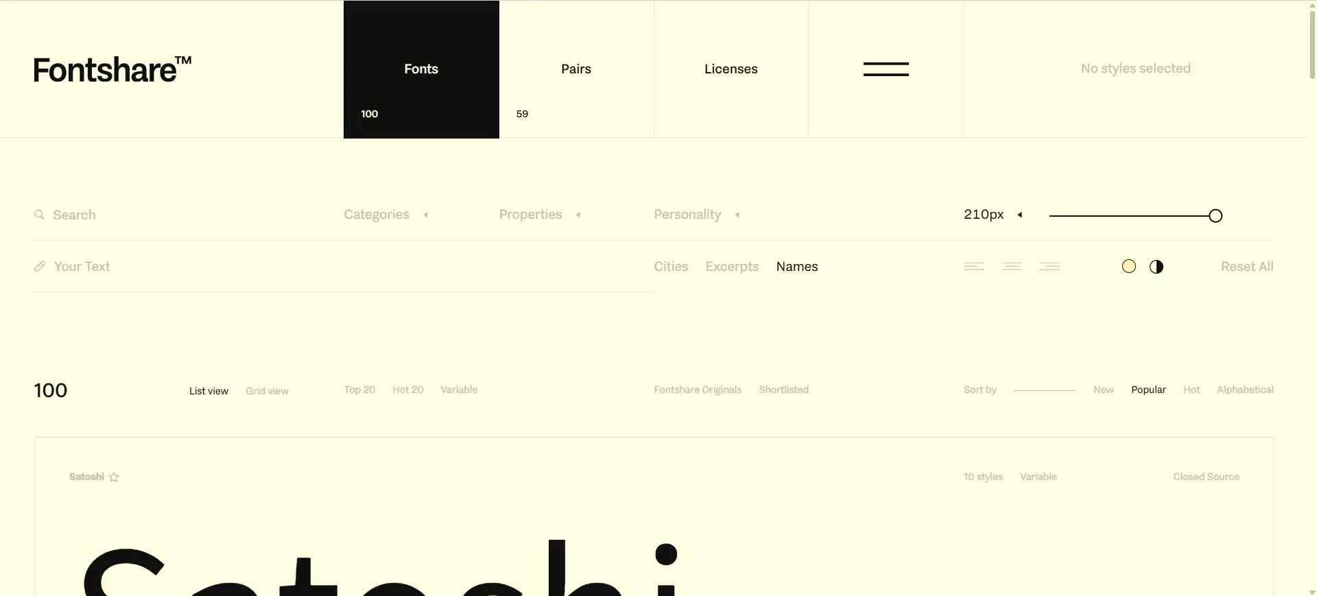 fontshare interface fontshare interface