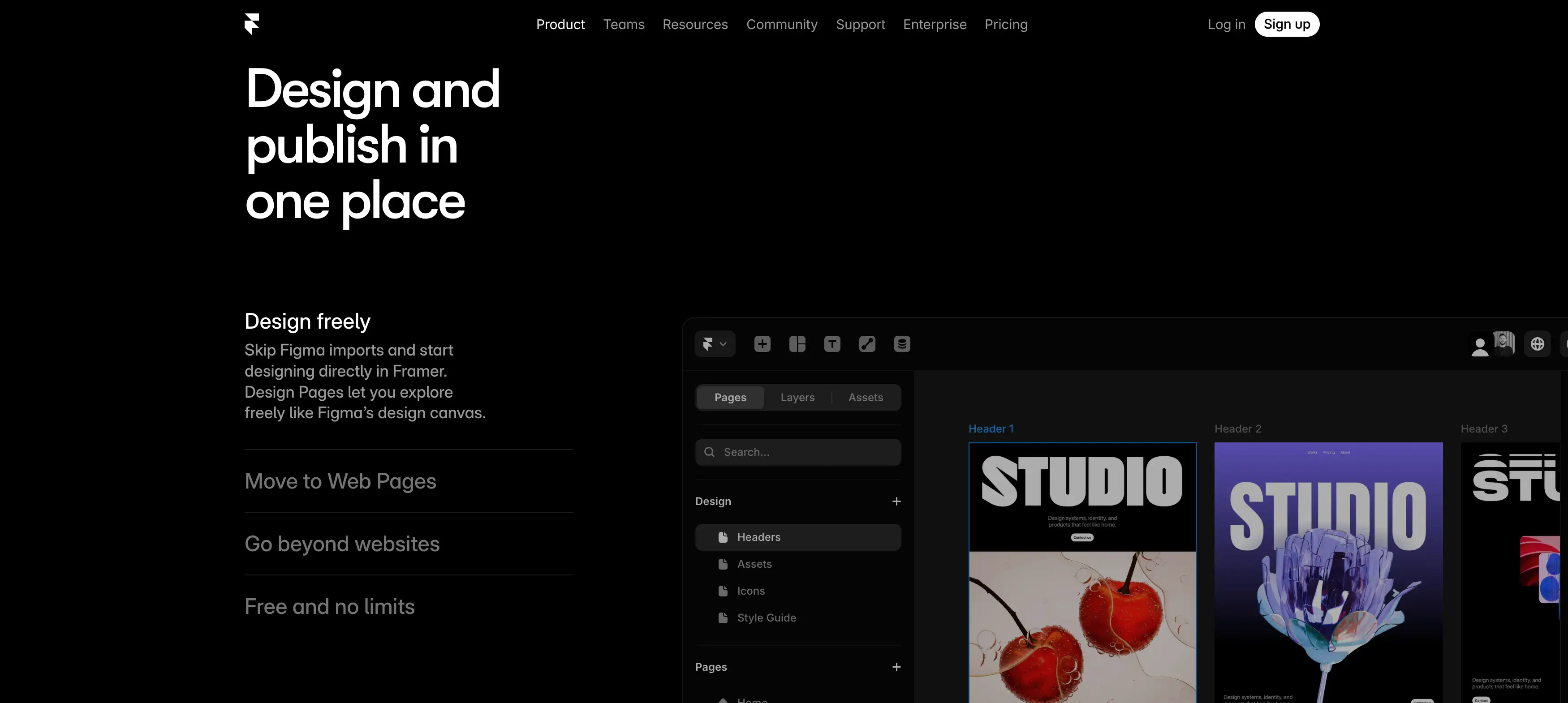 Framer tasarım ve yayın için tek bir yerde Framer tasarım ve yayın için tek bir yerde