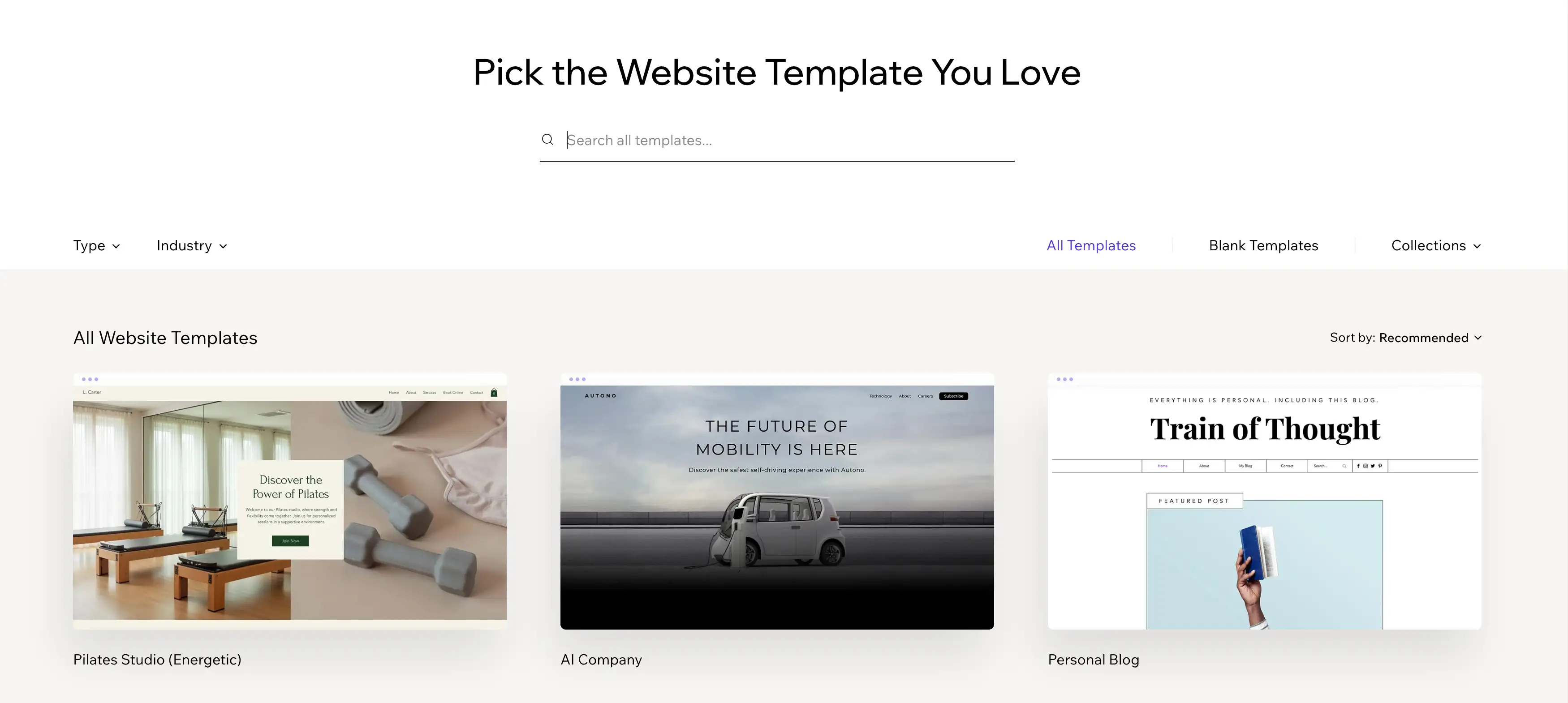 Wix büyük şablon kütüphanesi Wix büyük şablon kütüphanesi
