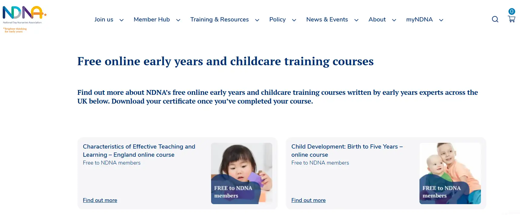 NDNA's homepage