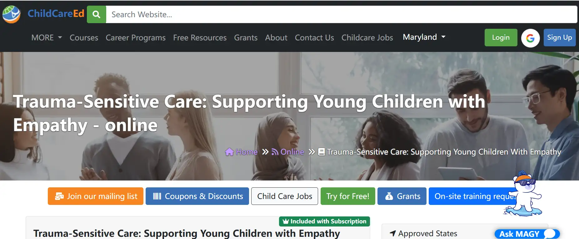 the Trauma‑Sensitive Care course provided by ChildCareEd