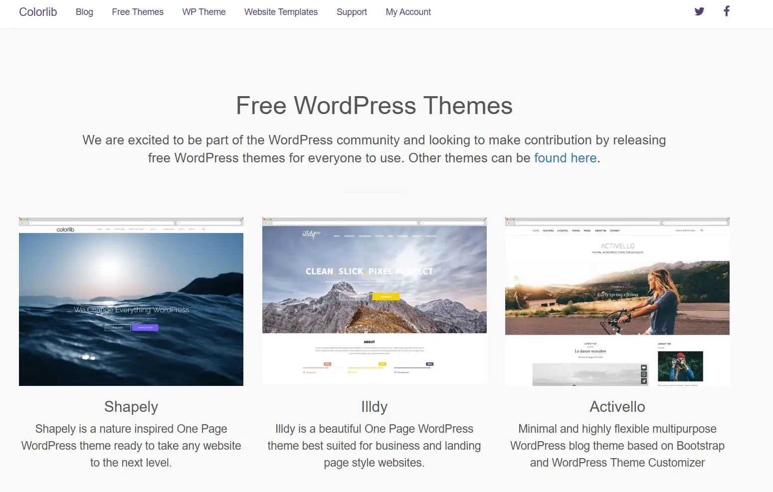 Colorlib's homepage