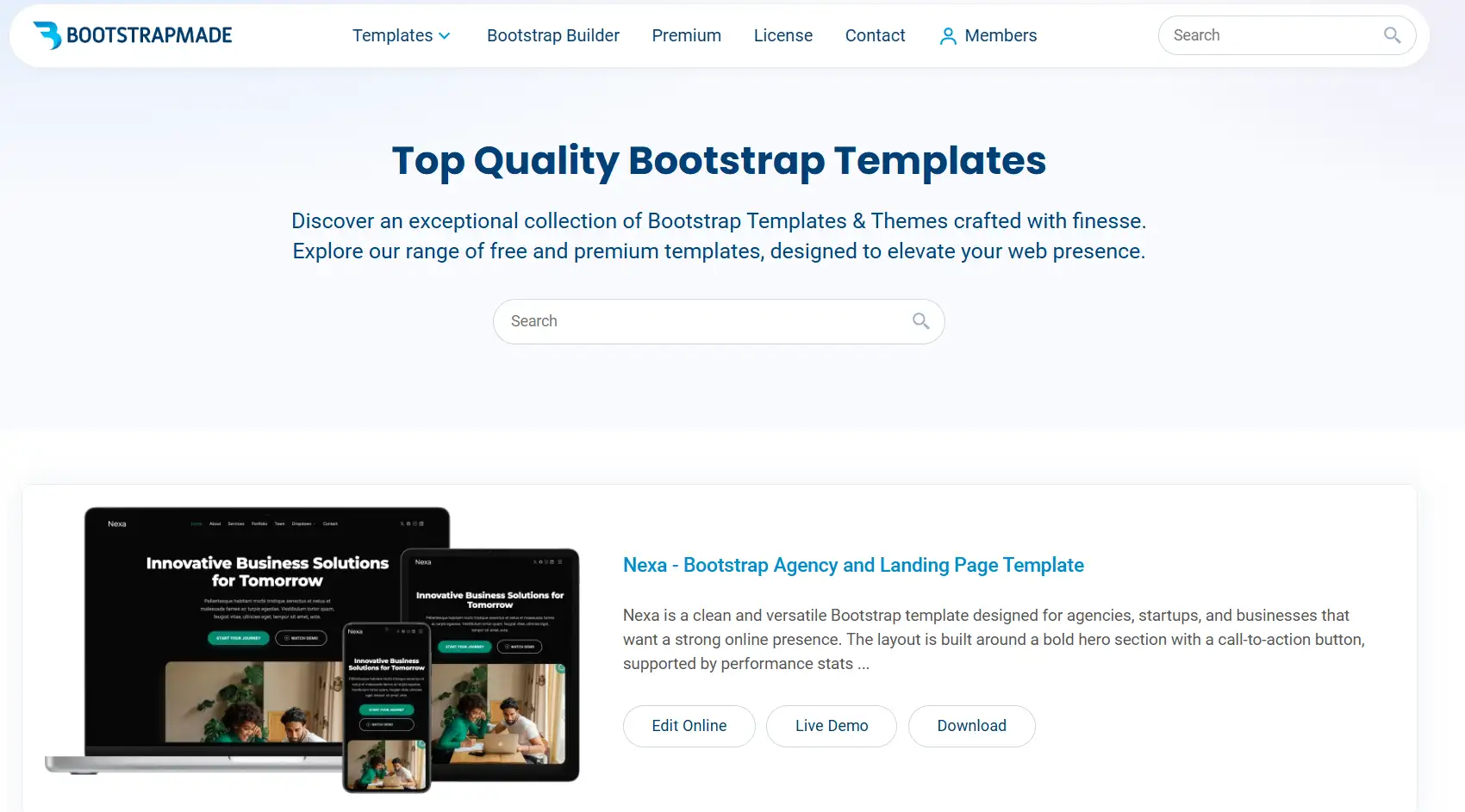 Bootstrap Made's homepage